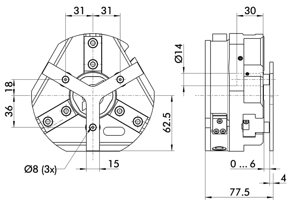 Schunk JGZ 125-1-IS - Universal gripper JGZ