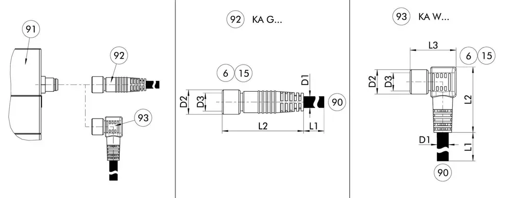 Schunk  KA WLN0804-IO-00200-A - Voltage supply connection cable