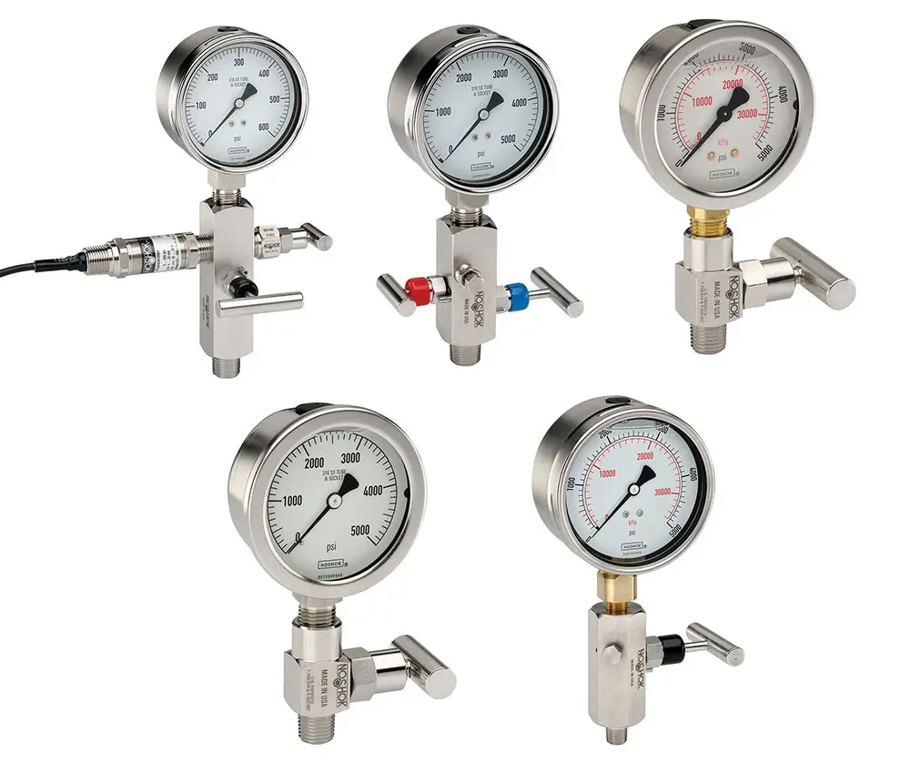 1-1/2" Acrylonitrile Butadiene Styrene (ABS) Case, Copper Alloy Internals, 30 vac/bar, 1/8" National Pipe Thread (NPT) Male Bottom Connection Vacuum Gauge