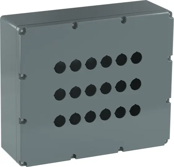 ABB 080SP-18SF - 18-HOLE ENCLOSURE GREY ALUMINUM