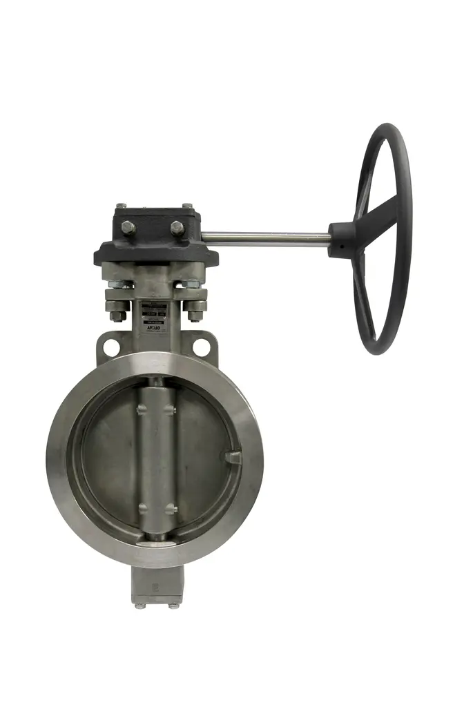 Apollo Class 150 Carbon Steel Butterfly Valve with Stainless Steel Disc, Stem, & Pin, Stainless Metal Seat, Bare Stem, Standard 2-1/2" (2 x Wafer)