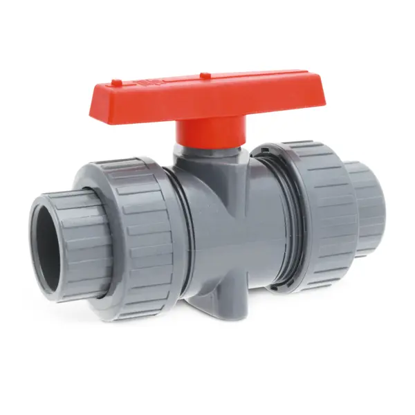 1-1/4" CPVC True Union Ball Valve w/FPM o-rings; socket/threaded end connections