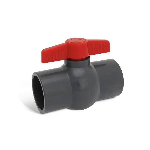 1-1/2" PVC Gray QVC Compact Ball Valve w/EPDM o-rings; TPV seats; threaded end connections