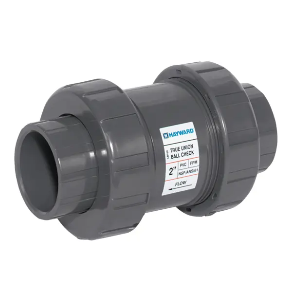 1" PP True Union Ball Check Valves w/EPDM o-rings; IPS socket fusion end connections