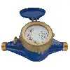 1" brass multi-jet water meter (GPM), with pulse output, 0.1 Gal/pulse.