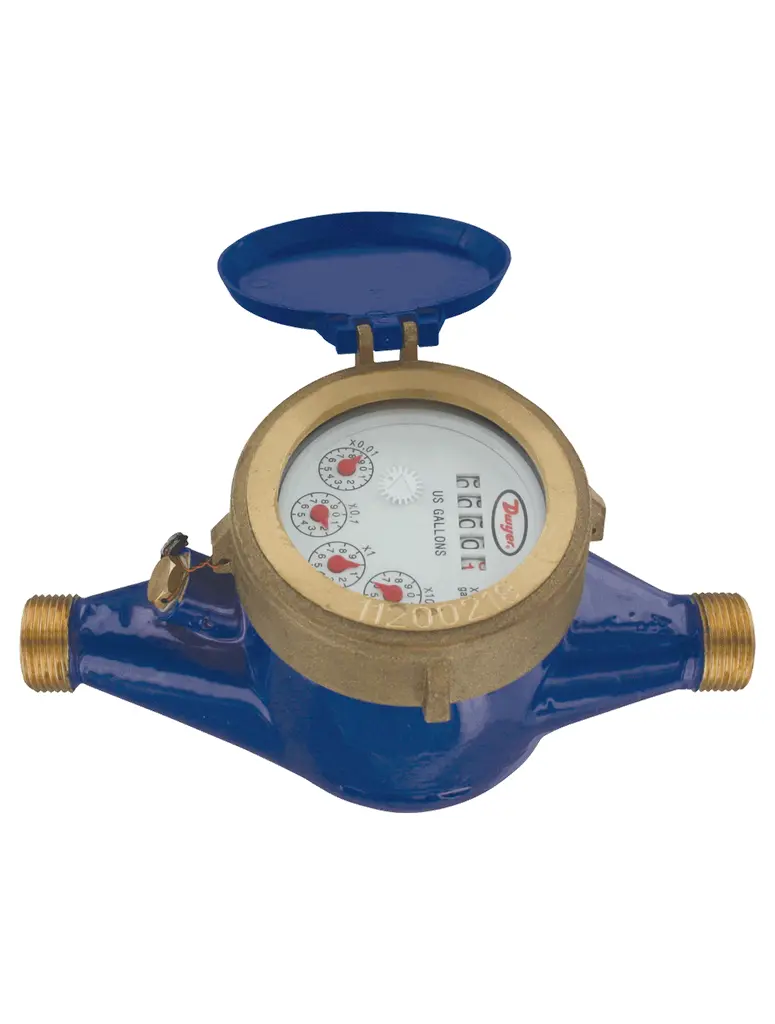 1-1/2" brass multi-jet water meter (GPM).