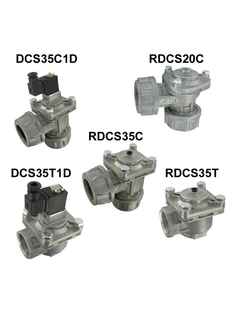 1" diaphragm valve, integrated coil, coupling connection, 110 VAC DIN electrical connection.