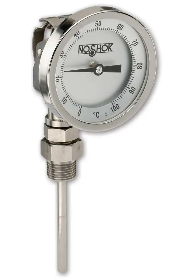 3" Bimetal, 1/2" National Pipe Thread (NPT) Adjustable Connection, 2.5" Stem Length, 50/300 ºF/ºC, 0.250" Diameter Thermometer