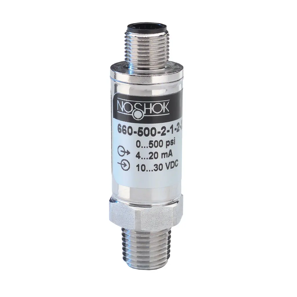 0 to 500 psig, 0.25% Accuracy (Best Fit Straight Line (BFSL)), 4 to 20 mA Output, 1/4" National Pipe Thread (NPT) Male Pressure Transducer with M12 x 1 (4 Pin)