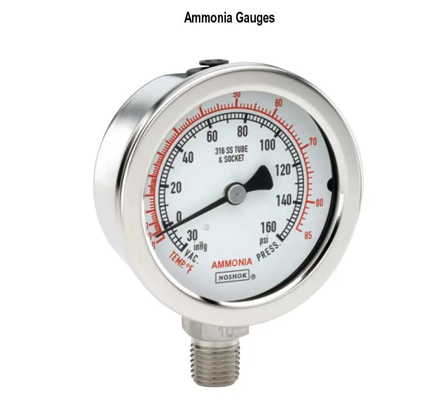 1-1/2" 304 Stainless Steel Case, 316 Stainless Steel Internals, 300 psi, 1/8" National Pipe Thread (NPT) Male Bottom Connection Pressure Gauge