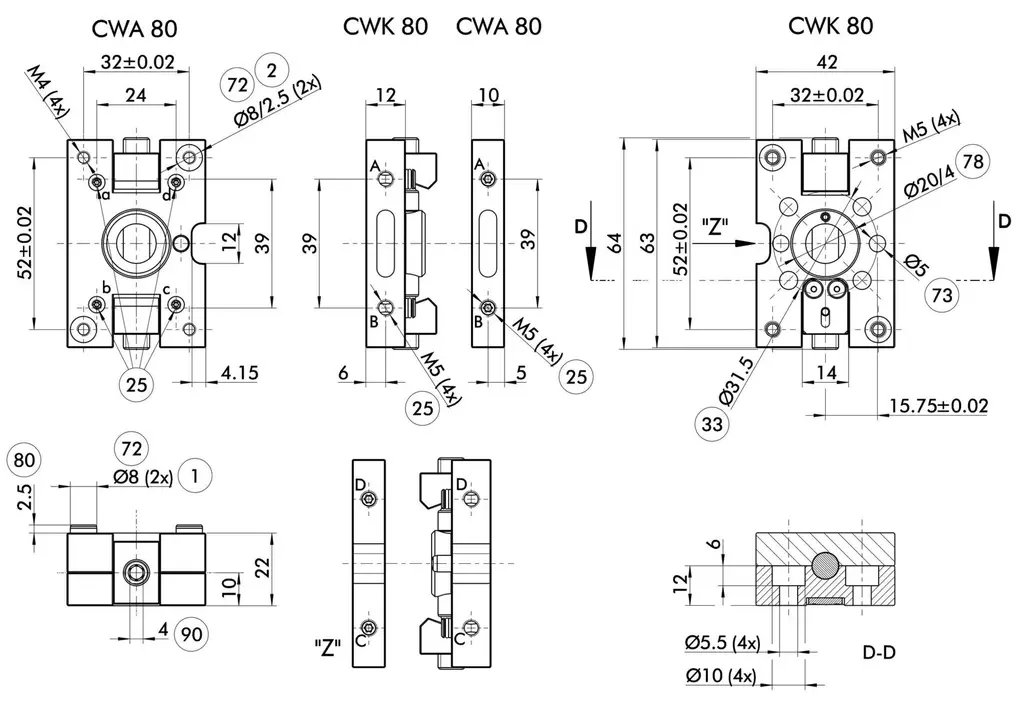 Schunk CWA-080-P - Compact change system CWS